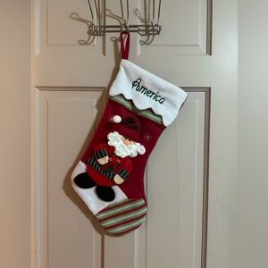 Personal Creations Christmas Stocking Name America With Holiday Theme